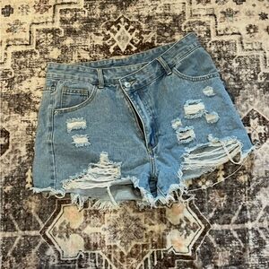 Distressed Denim Women Shorts